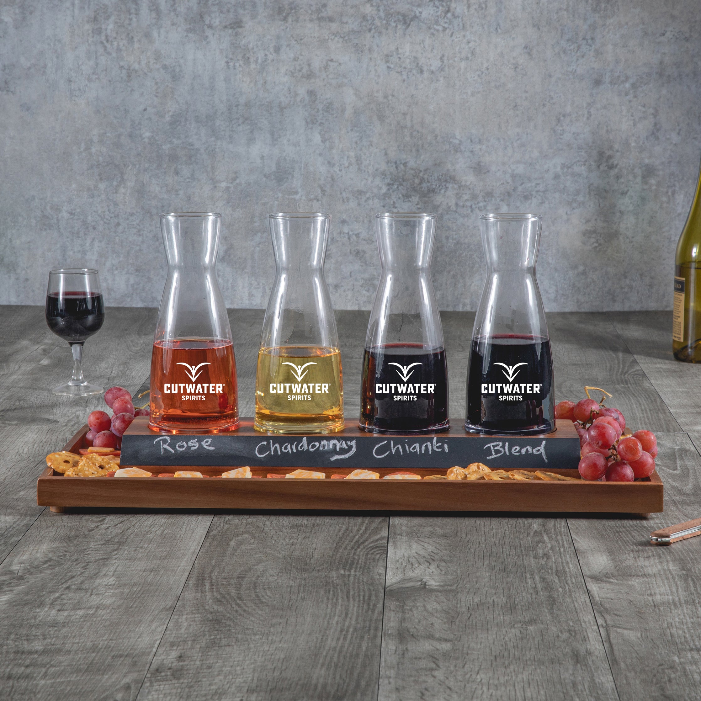 Cava Wine Tasting Kit with 4 Glass Carafes