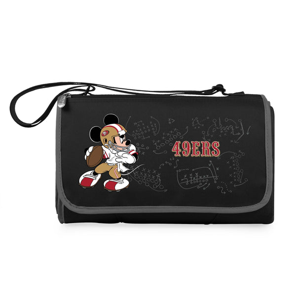 San Francisco 49ers Mickey Mouse - Blanket Tote Outdoor Picnic Blanket