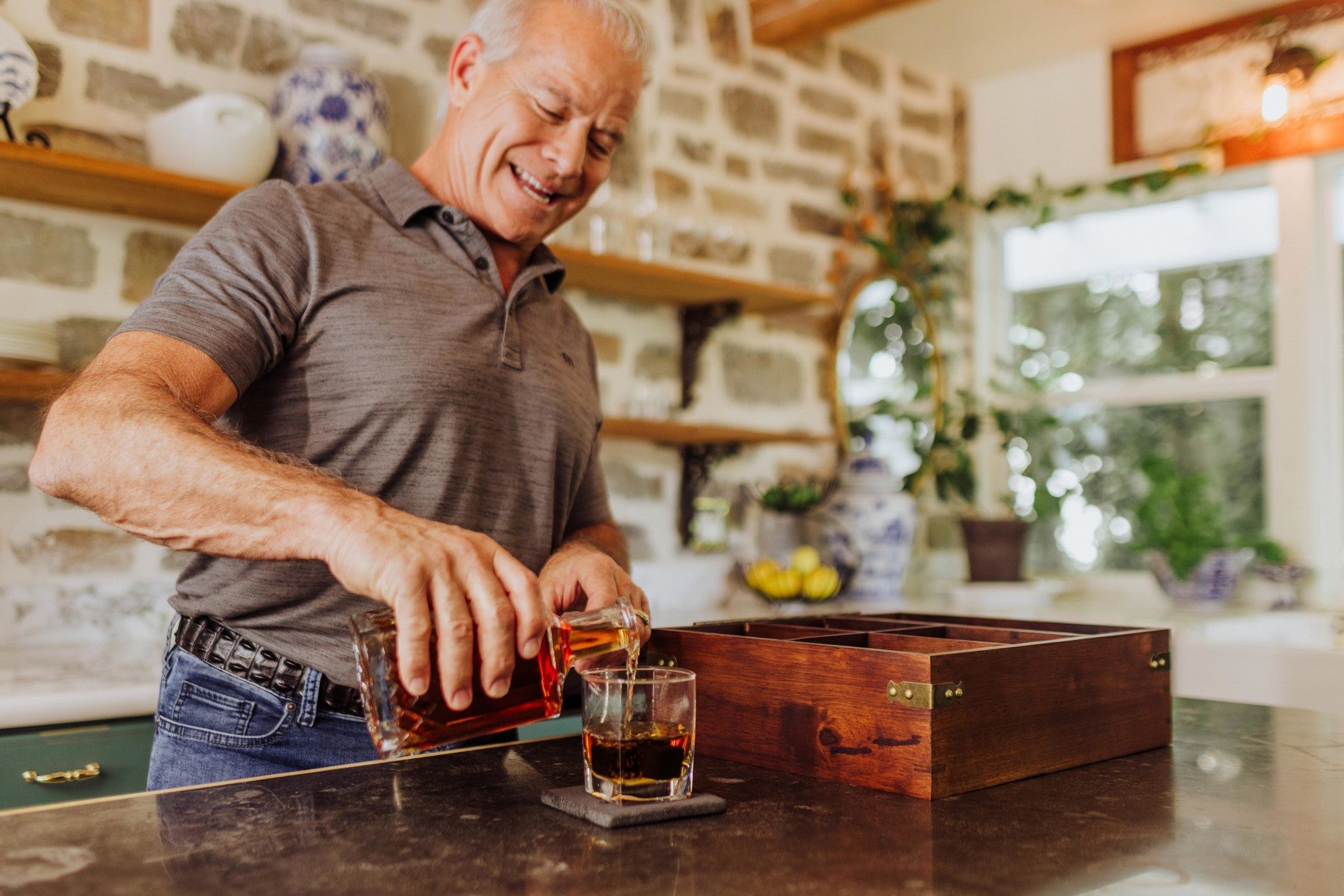 Whiskey Box Gift Set with Decanter