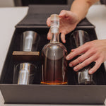 Ambassador Whiskey Box with Decanter and 4 Lowball Glasses