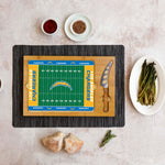 Los Angeles Chargers Football Field - Icon Glass Top Cutting Board & Knife Set