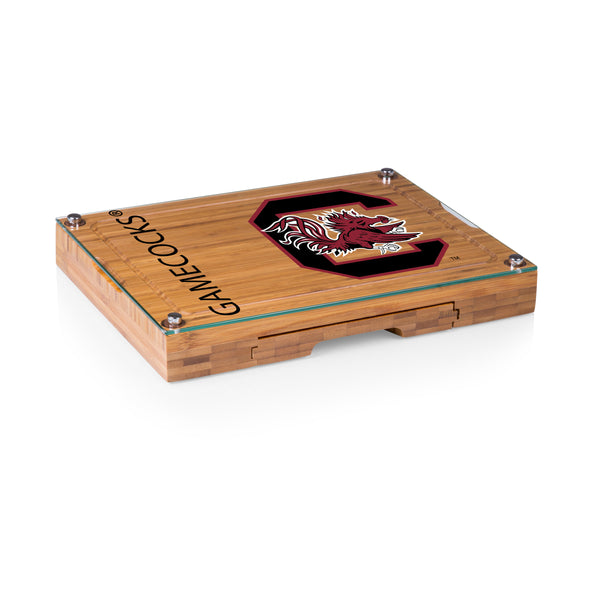South Carolina Gamecocks - Concerto Glass Top Cheese Cutting Board & Tools Set