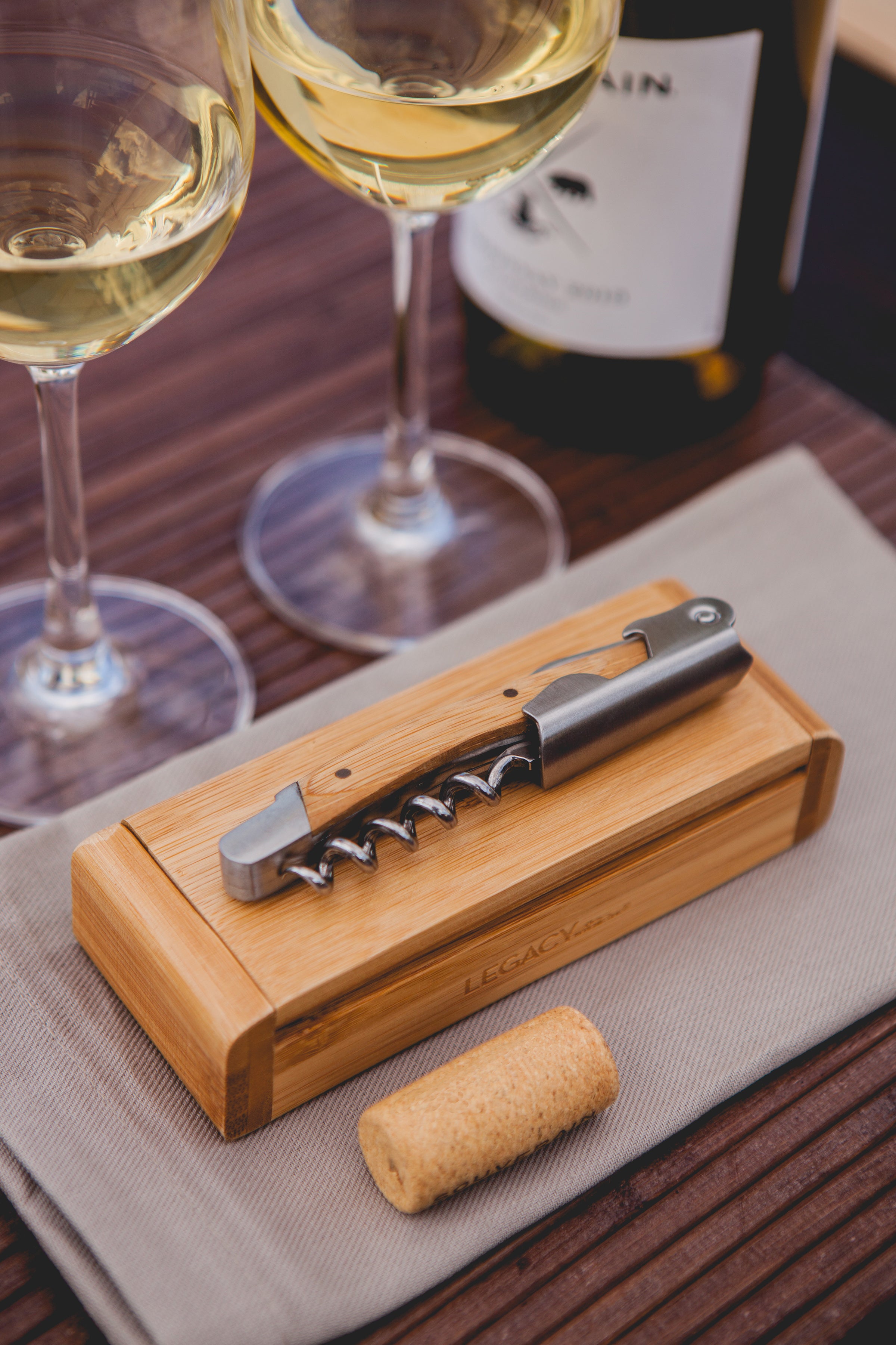 App State Mountaineers - Elan Deluxe Corkscrew In Bamboo Box