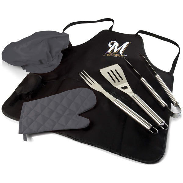 Milwaukee Brewers - BBQ Apron Tote Pro Grill Set