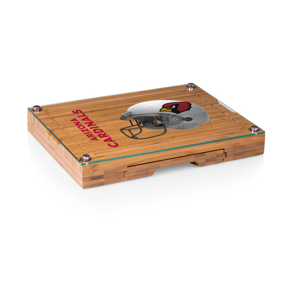 Arizona Cardinals - Concerto Glass Top Cheese Cutting Board & Tools Set