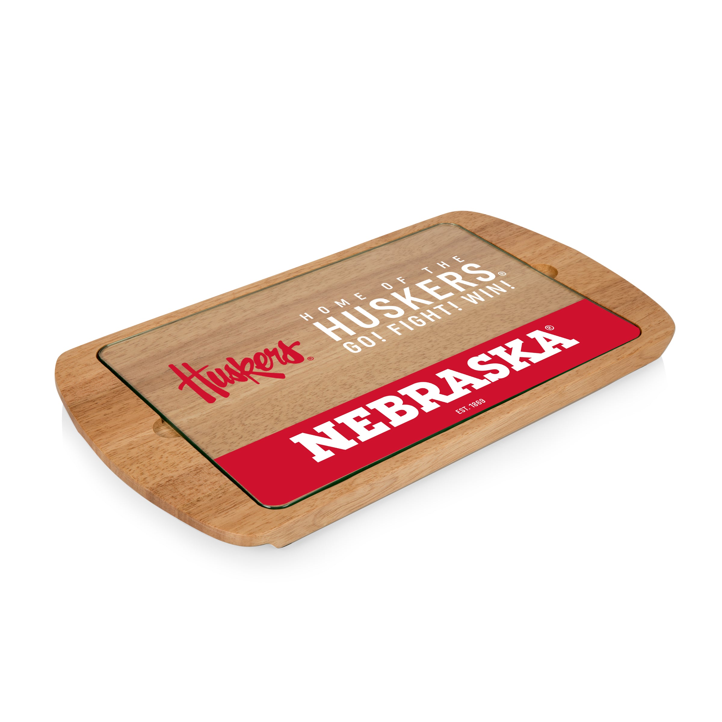 Nebraska Cornhuskers - Billboard Glass Top Serving Tray