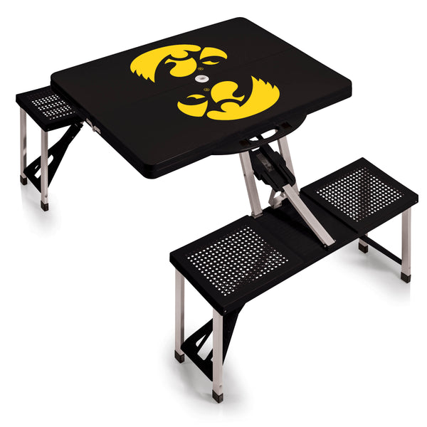 Iowa Hawkeyes - Picnic Table Portable Folding Table with Seats