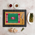 San Francisco 49ers Football Field - Icon Glass Top Cutting Board & Knife Set