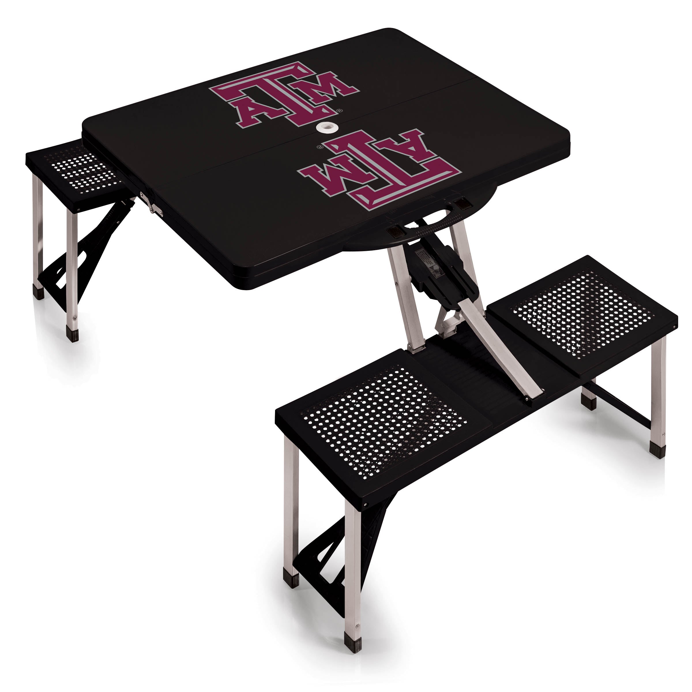 Texas A&M Aggies - Picnic Table Portable Folding Table with Seats