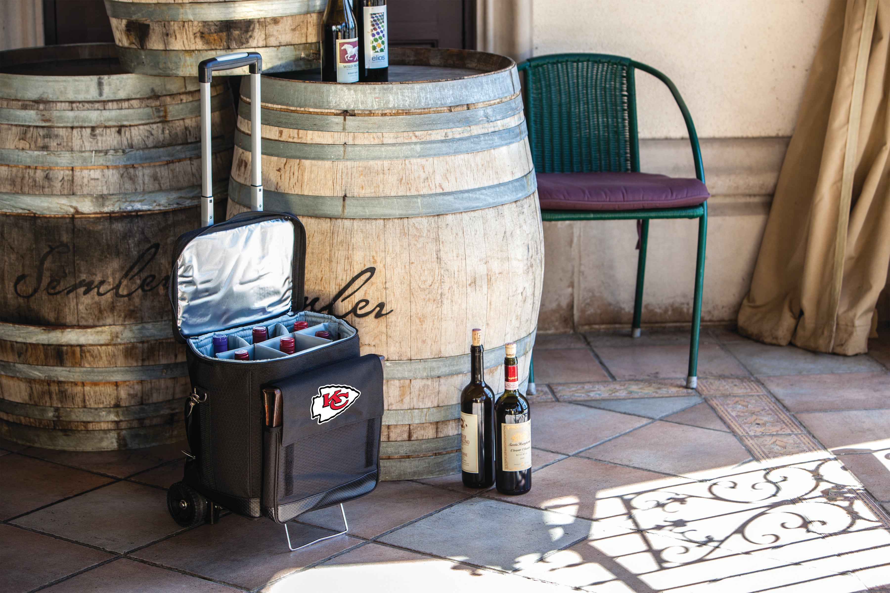 Kansas City Chiefs - Cellar 6-Bottle Wine Carrier & Cooler Tote with Trolley