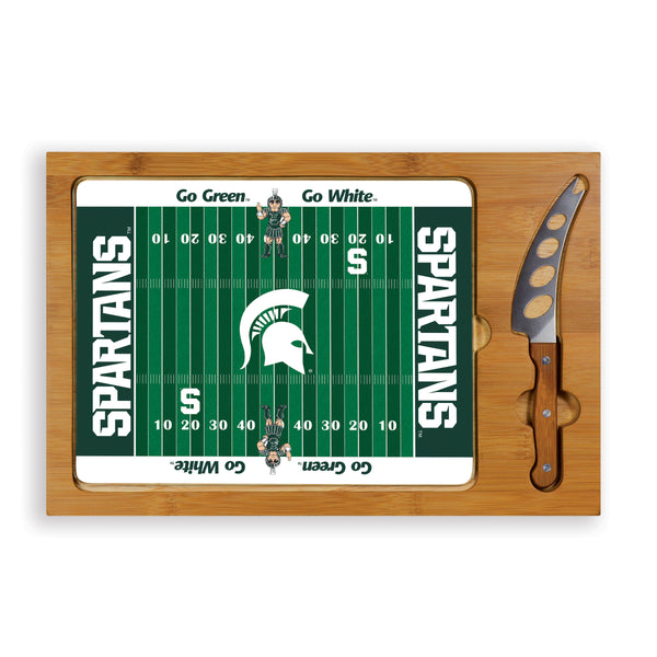 Michigan State Spartans - Icon Glass Top Cutting Board & Knife Set