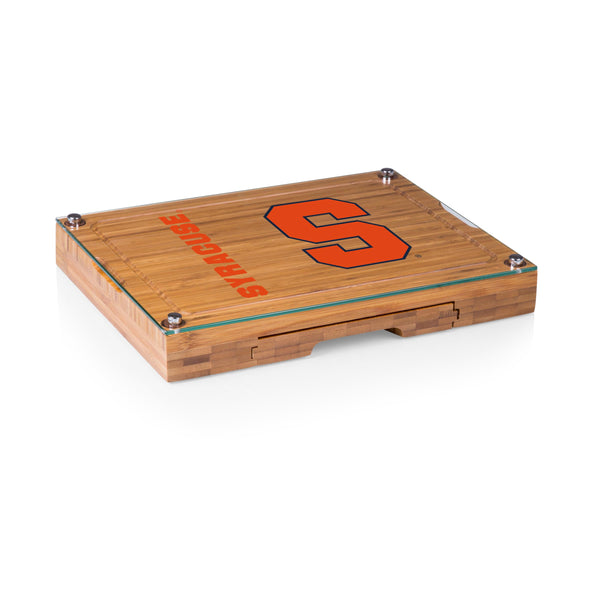 Syracuse Orange - Concerto Glass Top Cheese Cutting Board & Tools Set
