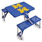 Michigan Wolverines - Picnic Table Portable Folding Table with Seats