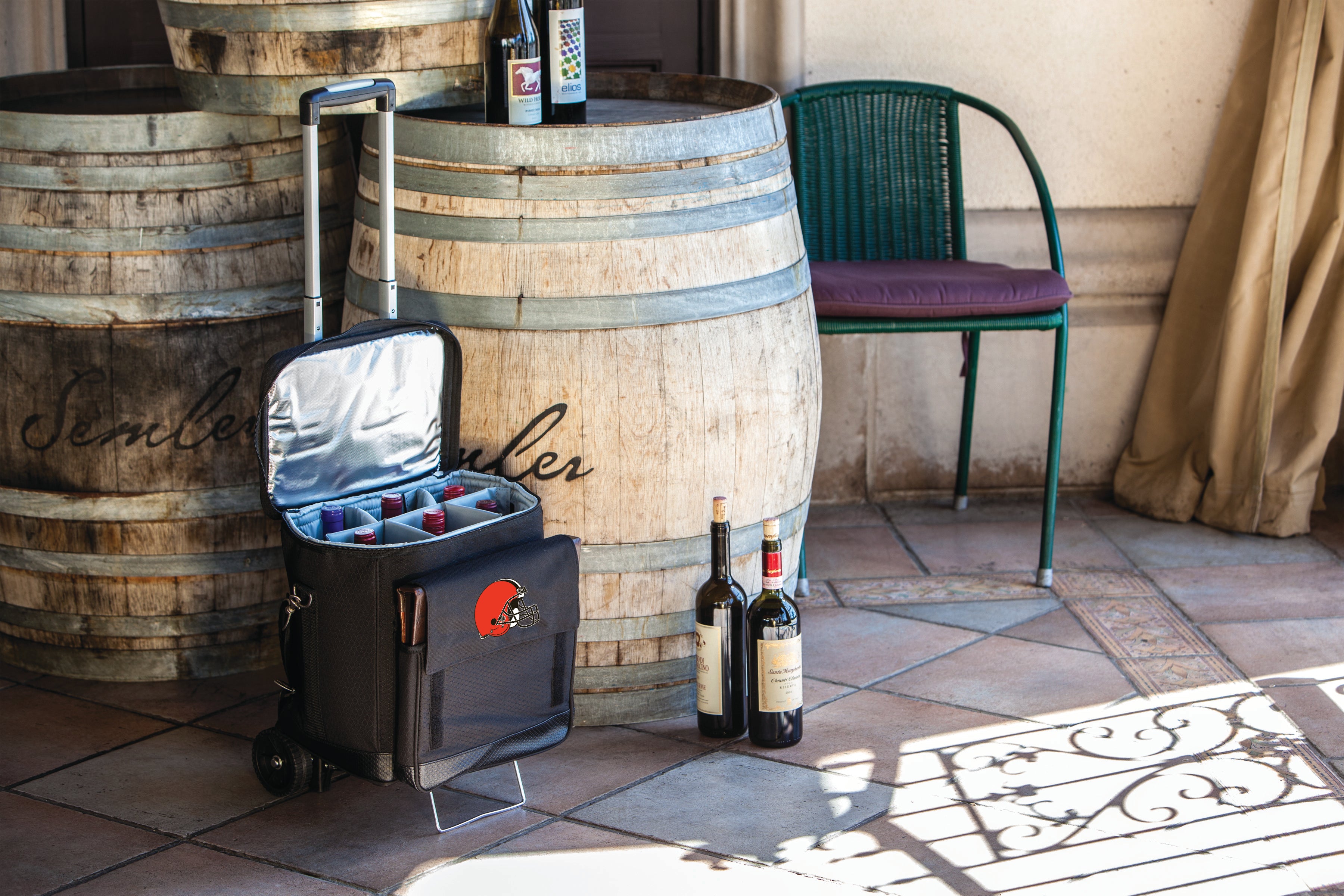 Cleveland Browns - Cellar 6-Bottle Wine Carrier & Cooler Tote with Trolley