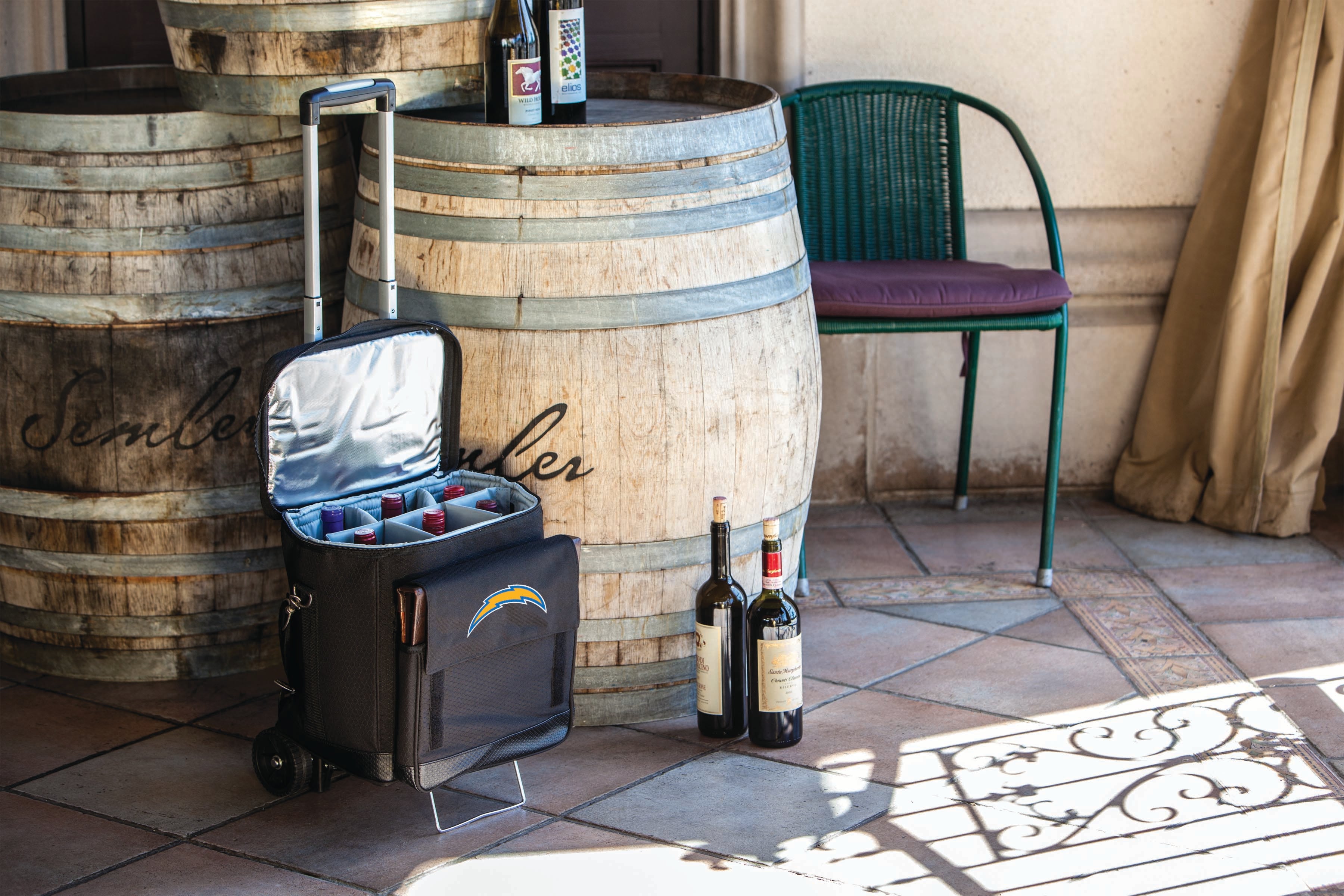 Los Angeles Chargers - Cellar 6-Bottle Wine Carrier & Cooler Tote with Trolley
