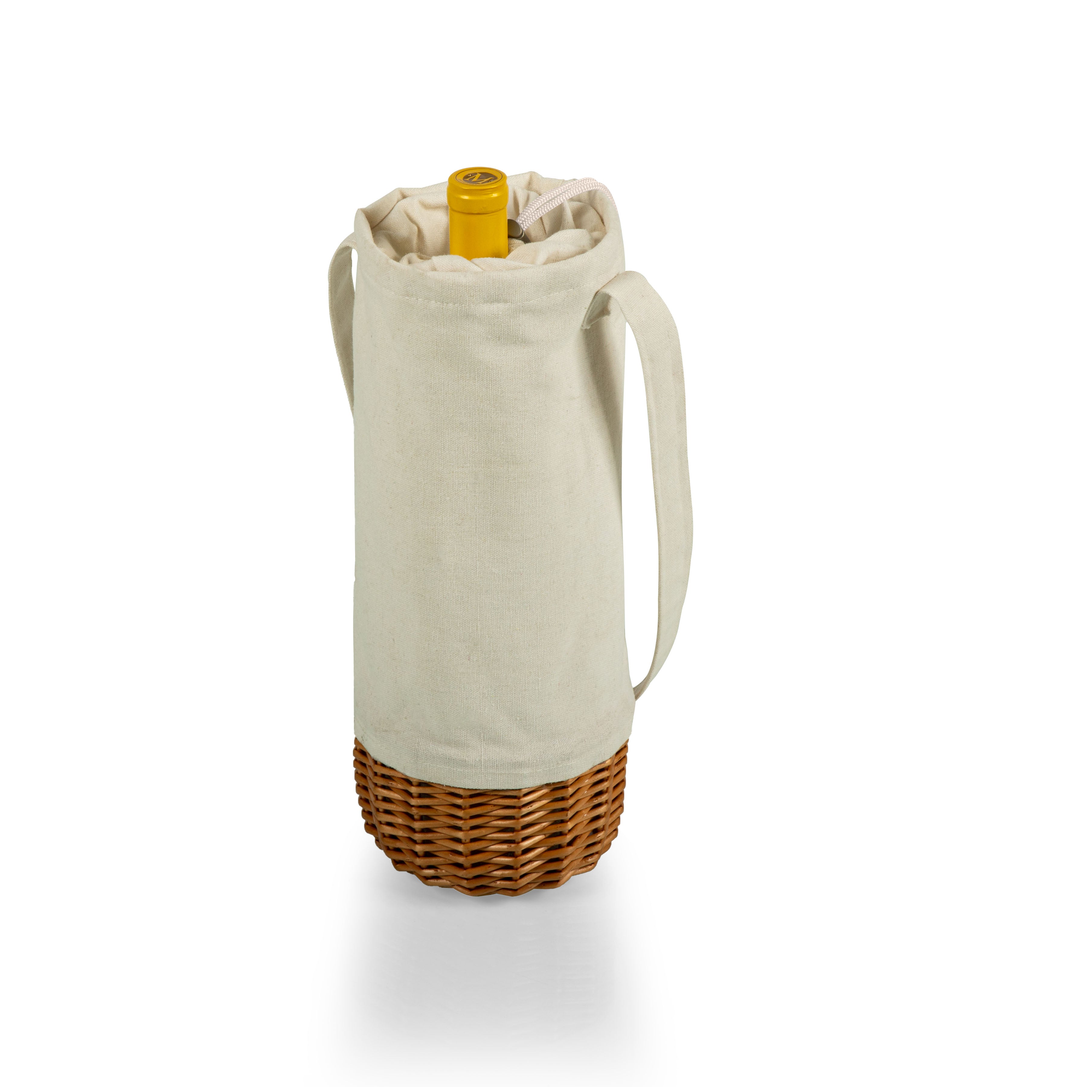 Malbec Insulated Canvas and Willow Wine Bottle Basket
