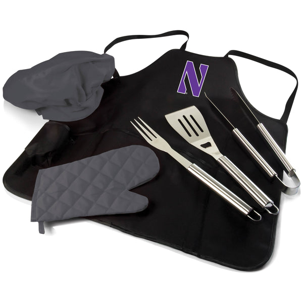 Northwestern Wildcats - BBQ Apron Tote Pro Grill Set