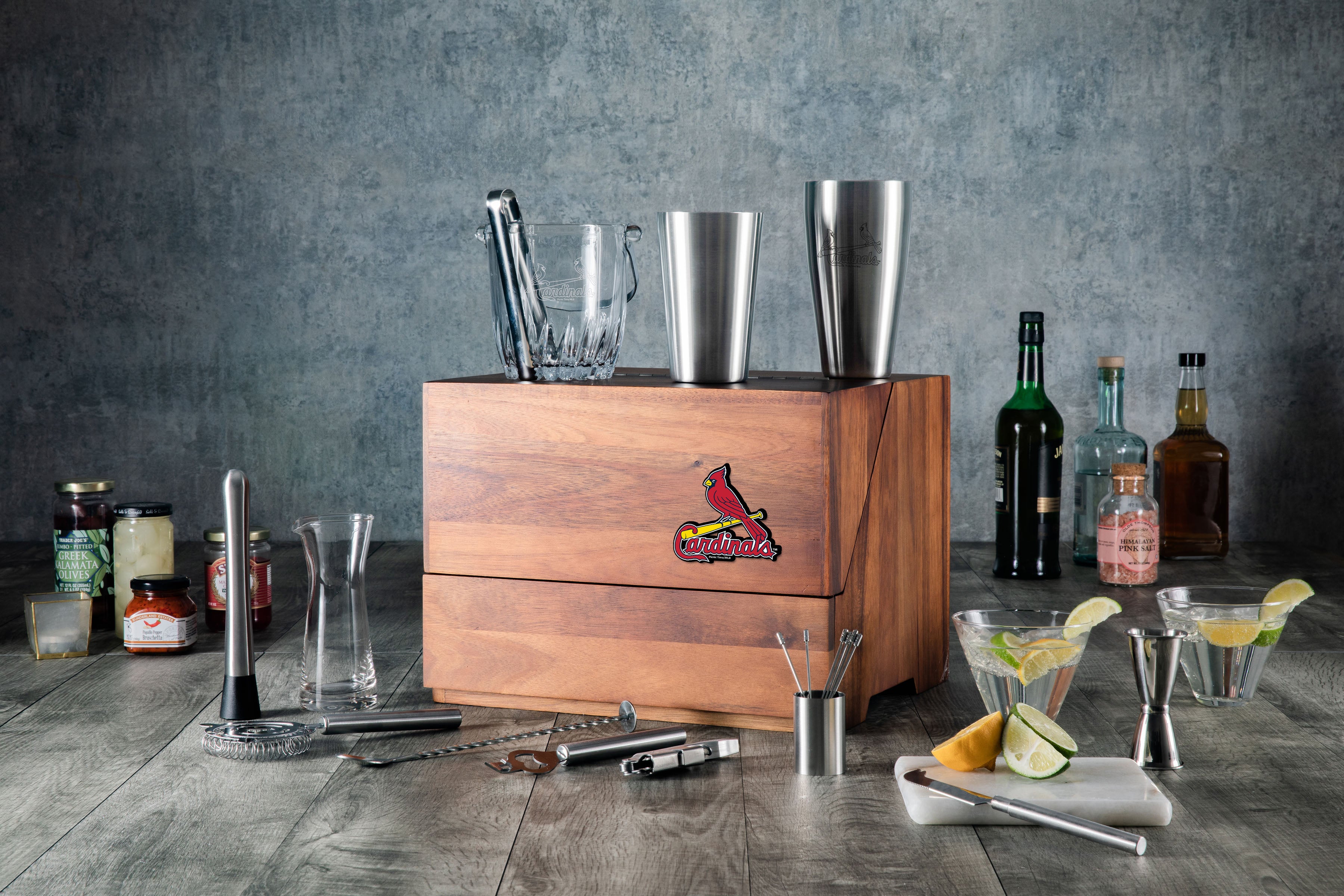 St. Louis Cardinals - Madison Acacia Tabletop Bar Set