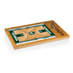 Michigan State Spartans Basketball Court - Icon Glass Top Cutting Board & Knife Set