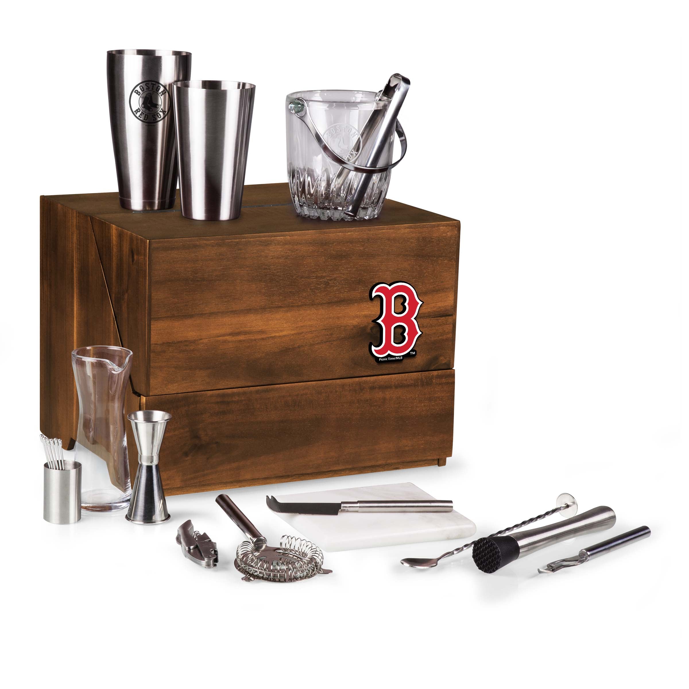 Boston Red Sox - Madison Acacia Tabletop Bar Set