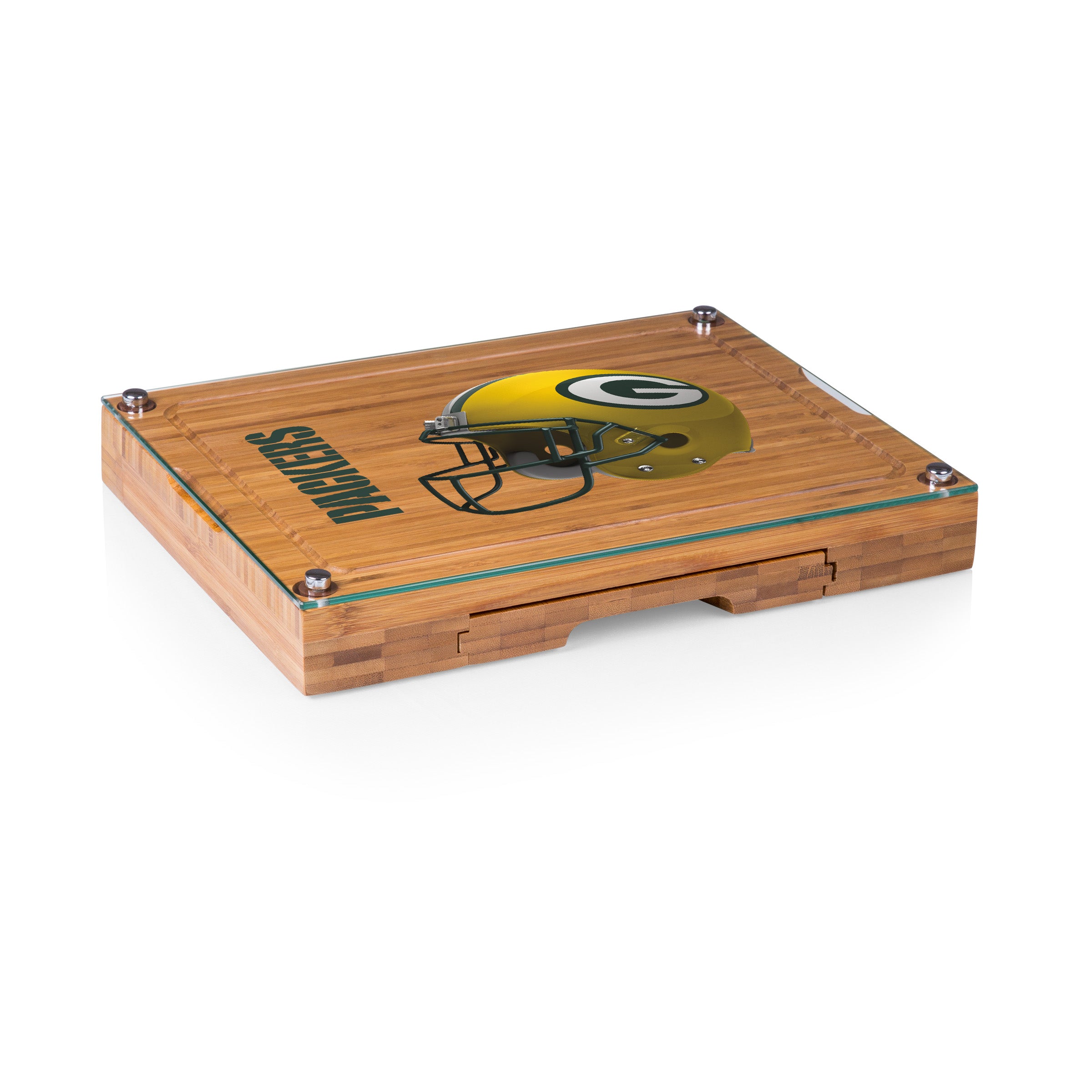 Green Bay Packers - Concerto Glass Top Cheese Cutting Board & Tools Set