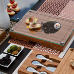 Pittsburgh Steelers - Concerto Glass Top Cheese Cutting Board & Tools Set