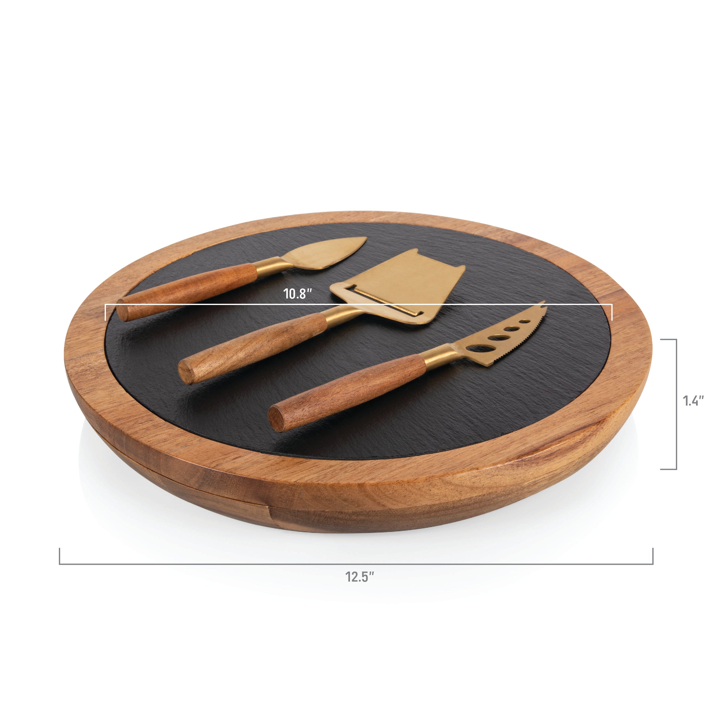New York Jets - Insignia Acacia and Slate Serving Board with Cheese Tools