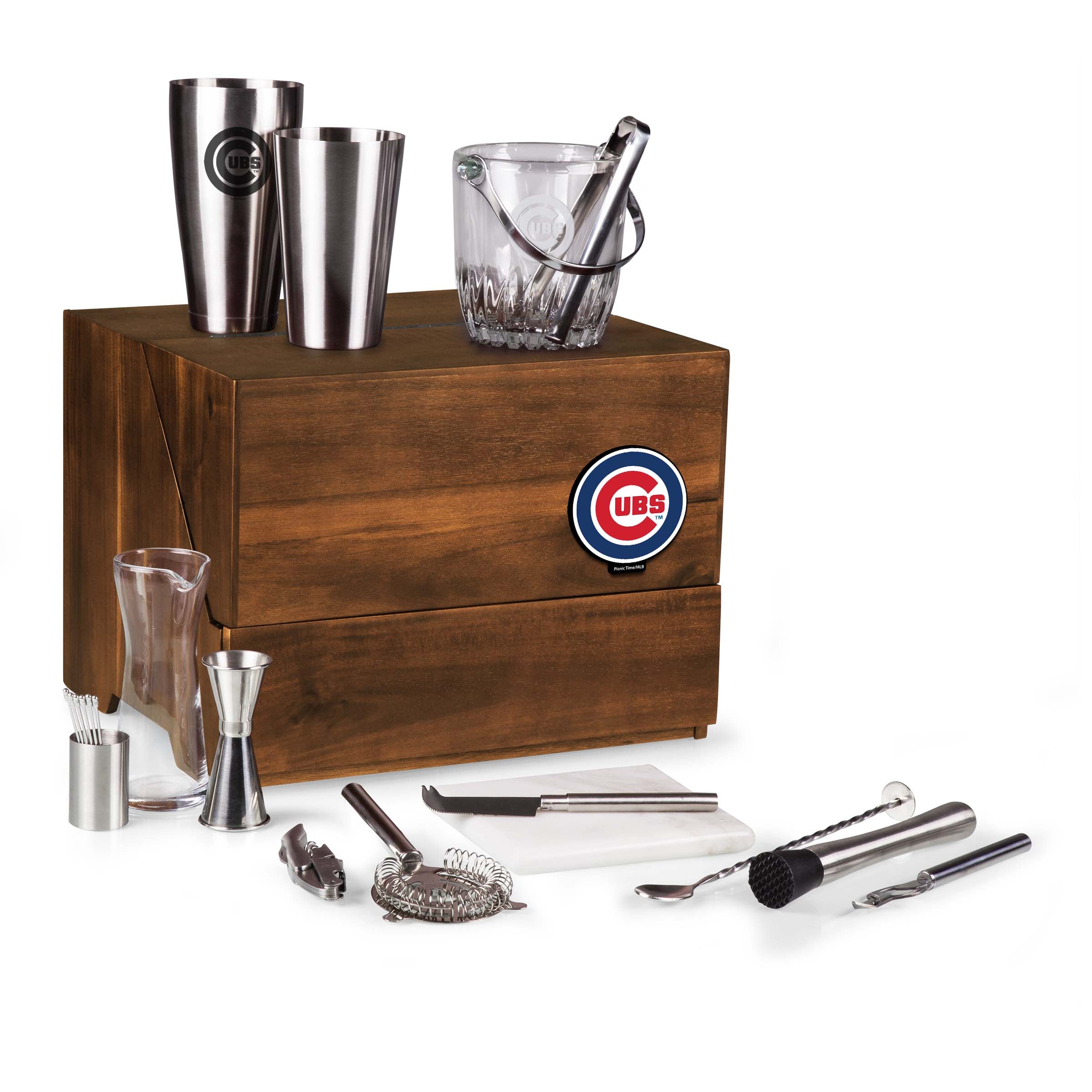 Chicago Cubs - Madison Acacia Tabletop Bar Set
