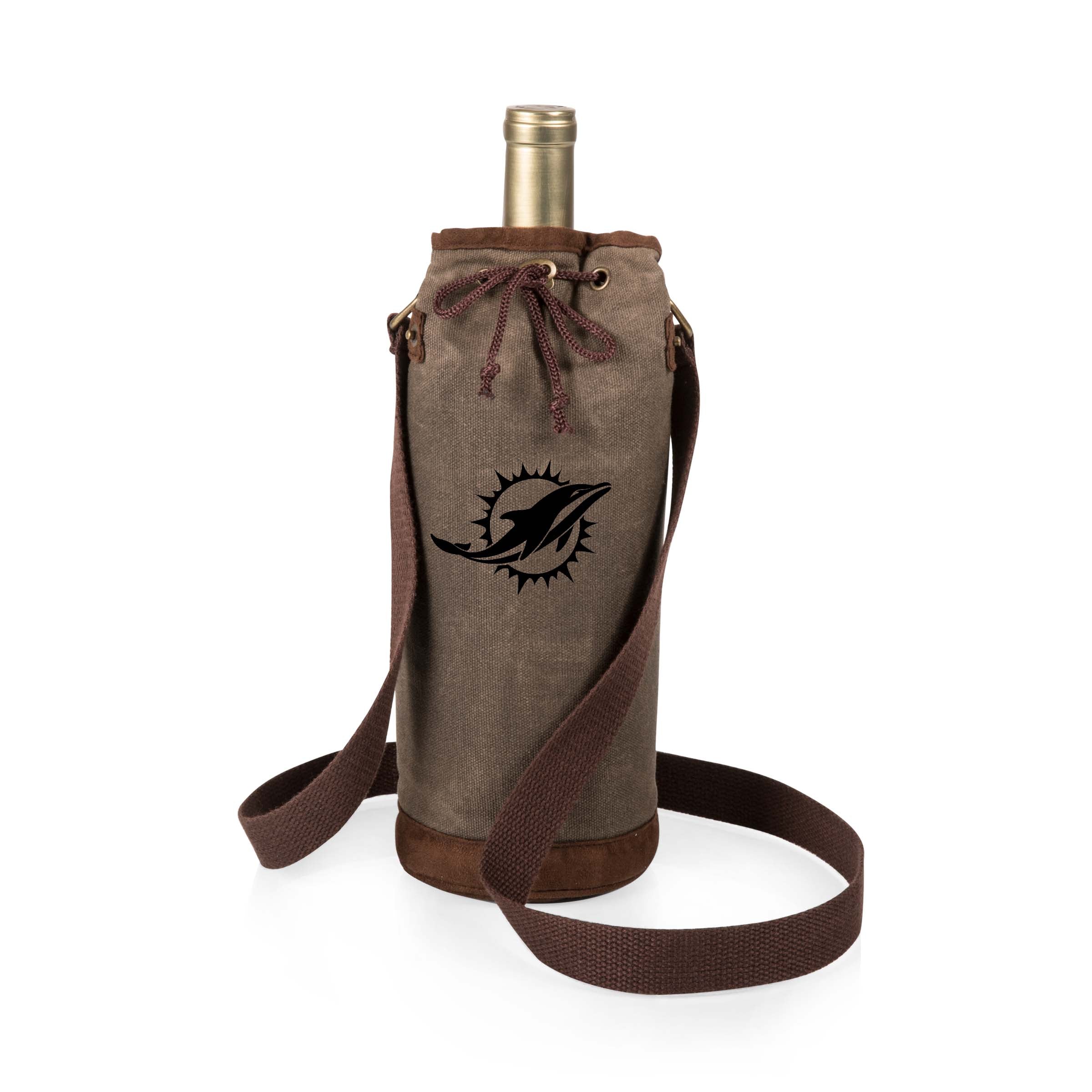 Miami Dolphins - Waxed Canvas Wine Tote