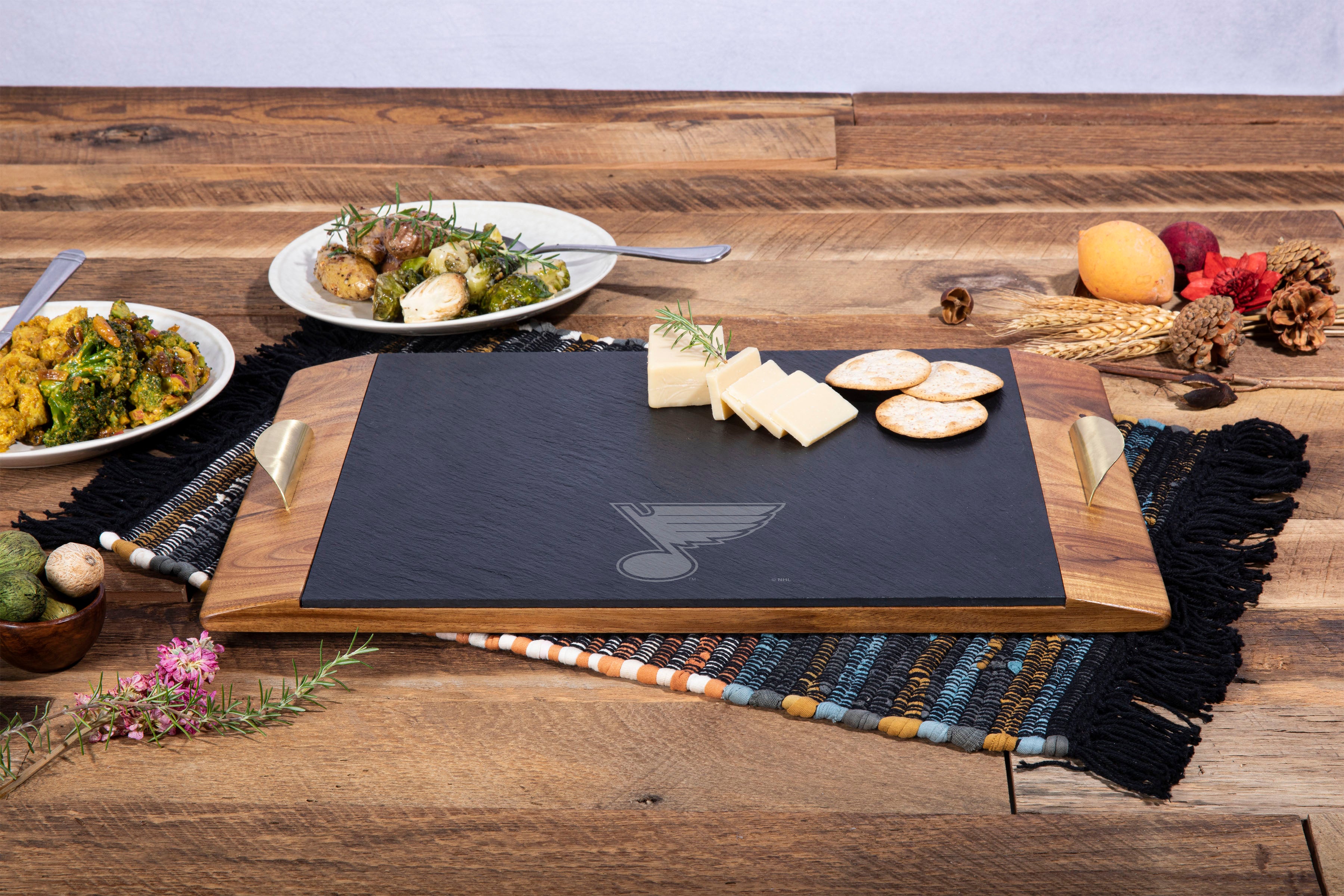 St Louis Blues - Covina Acacia and Slate Serving Tray