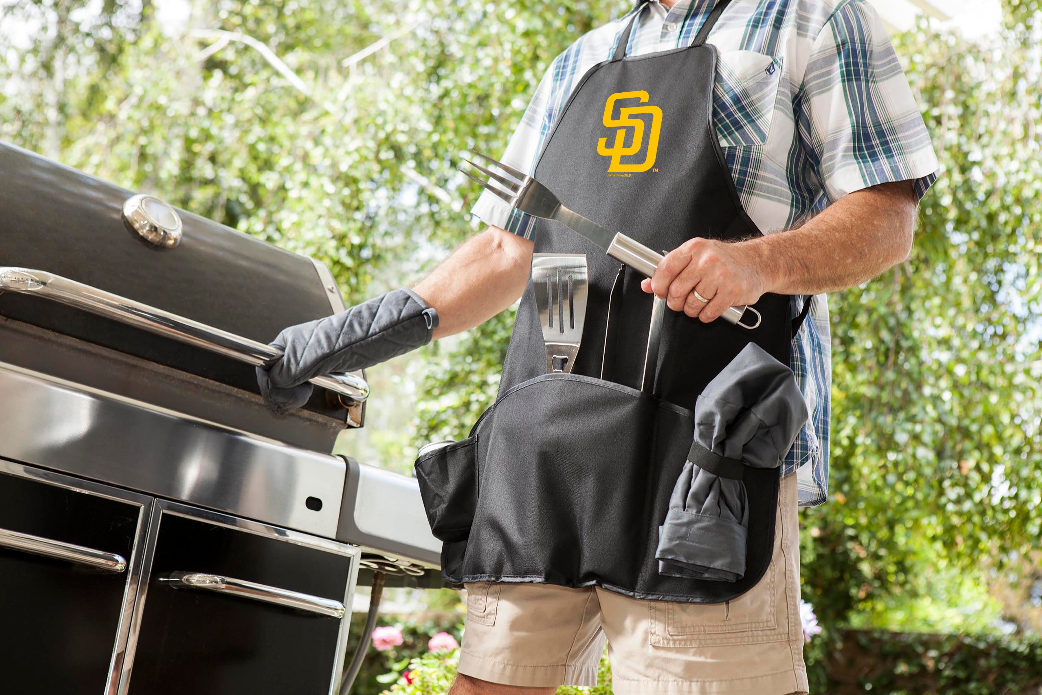 San Diego Padres - BBQ Apron Tote Pro Grill Set