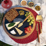 Kansas State Wildcats - Insignia Acacia and Slate Serving Board with Cheese Tools