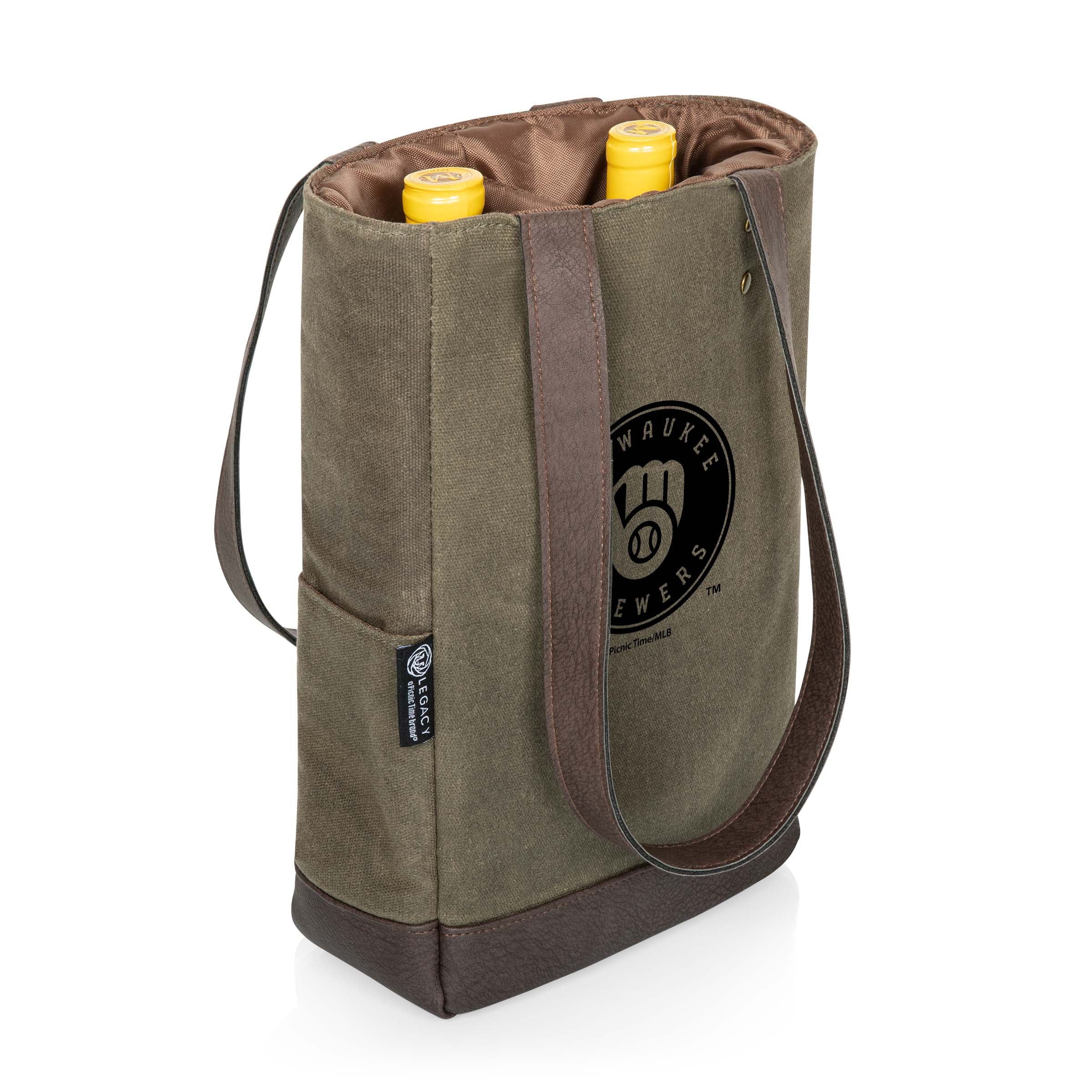 Milwaukee Brewers - 2 Bottle Insulated Wine Cooler Bag