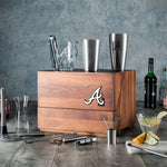 Atlanta Braves - Madison Acacia Tabletop Bar Set